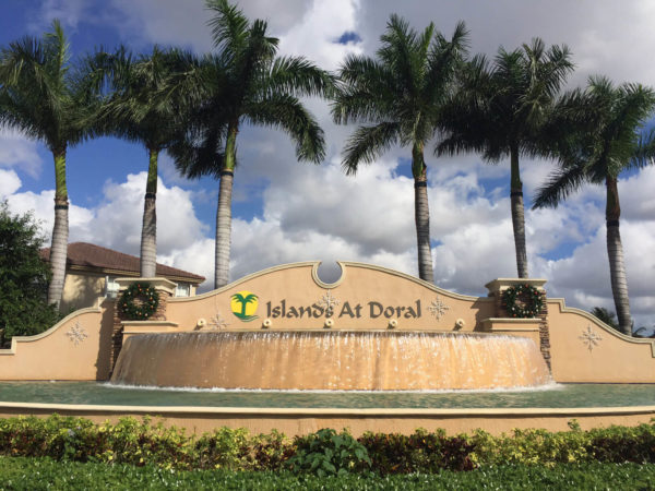 Islands at Doral HOA community entrance Doral FL - HERE IN DORAL