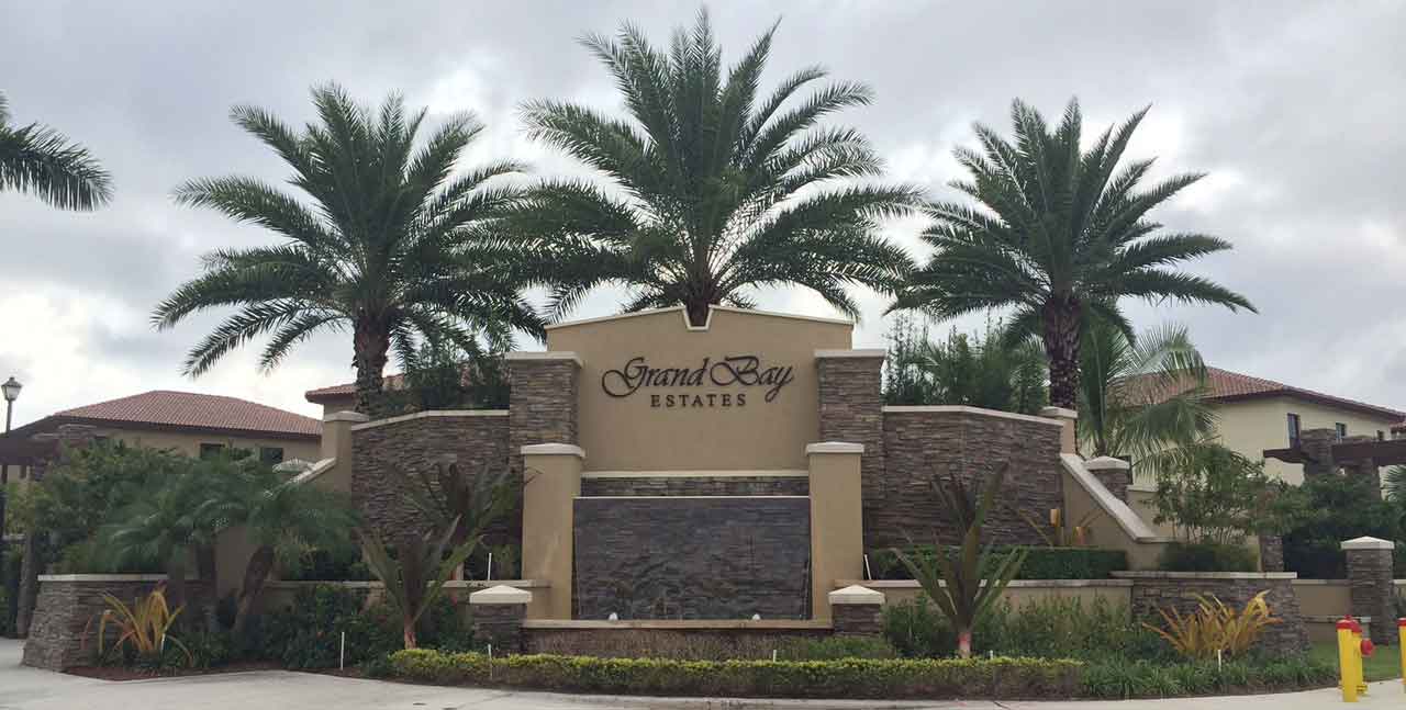 Grand Bay Estates HOA community entrance Doral FL - HERE IN DORAL