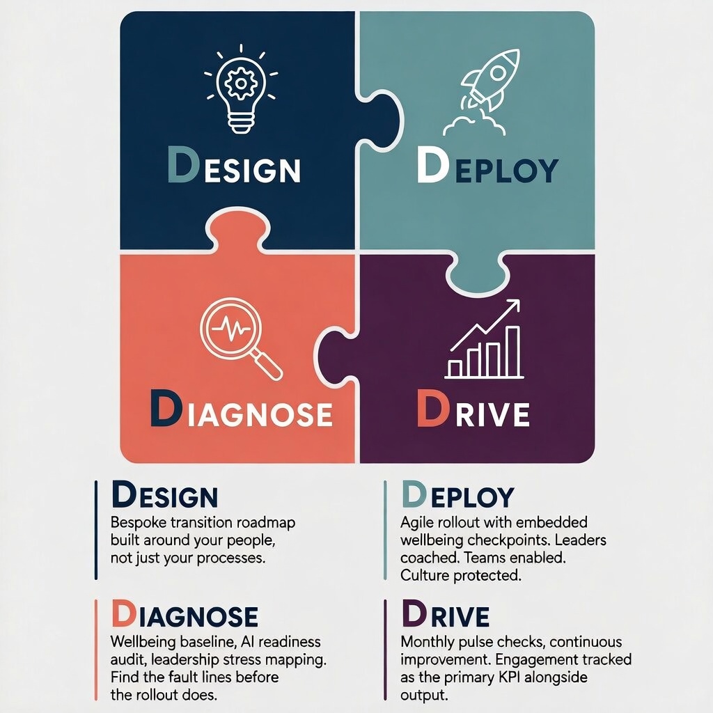 The 4Ds of Human Centric AI Transformation