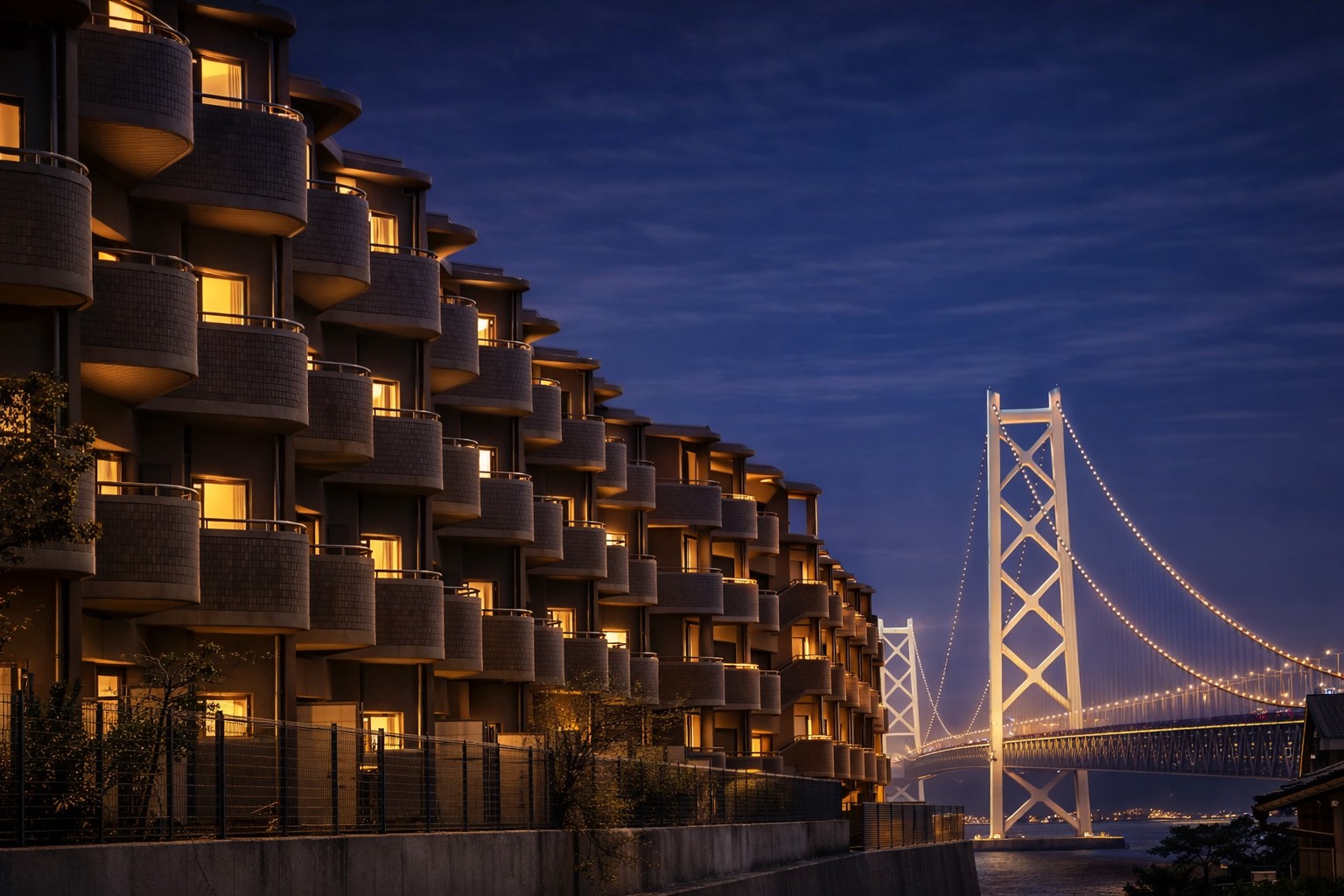 パーク・フィールド垂水舞子 外観 夕方 神戸市垂水区 中古マンション パークフィールド垂水舞子 外観(夕方)