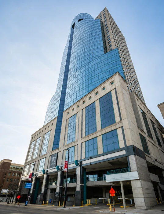 Fast Passport Center office at 312 Walnut St Cincinnati — modern glass skyscraper in downtown Cincinnati