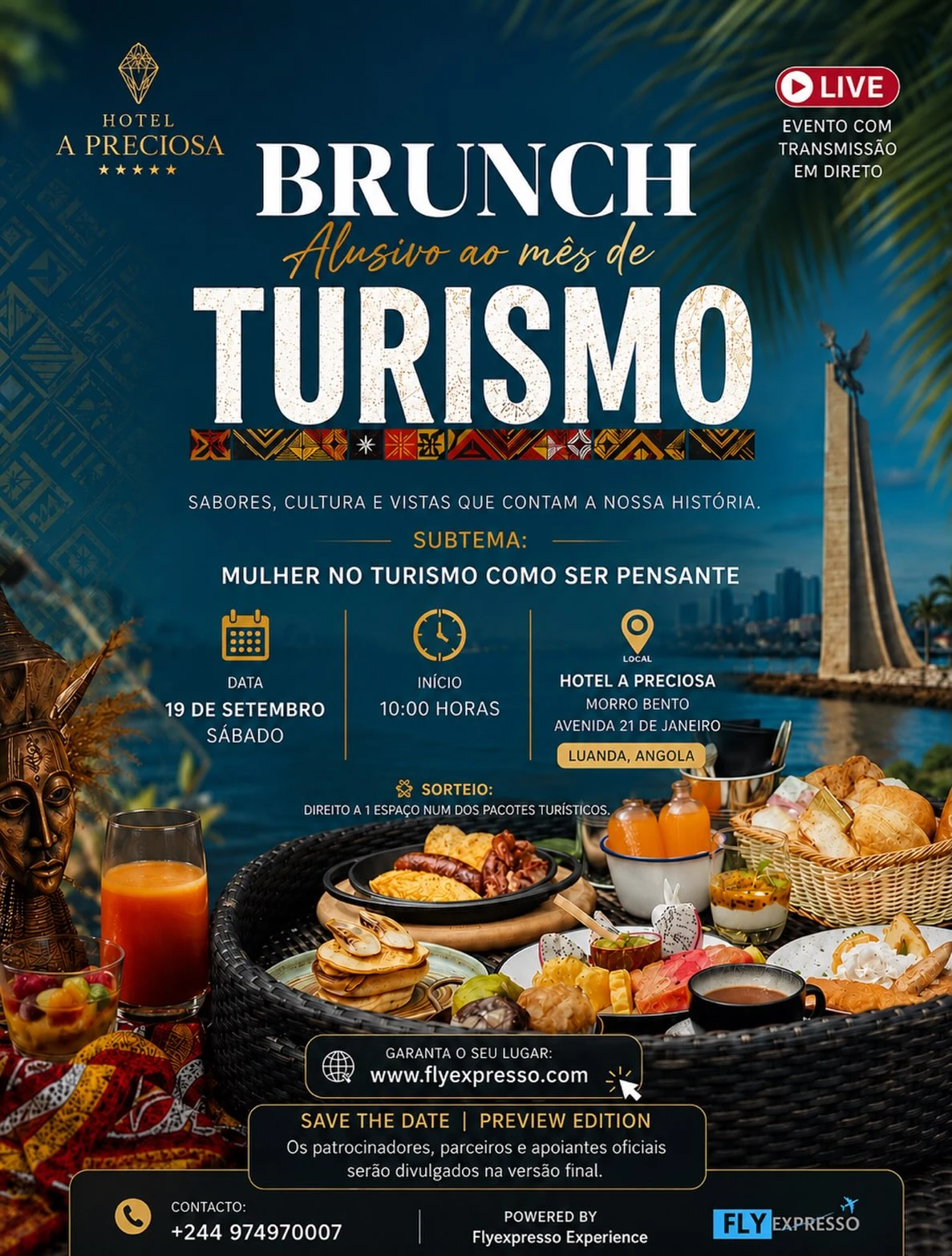 Brunch Alusivo ao Mês de Turismo - Flyer Oficial