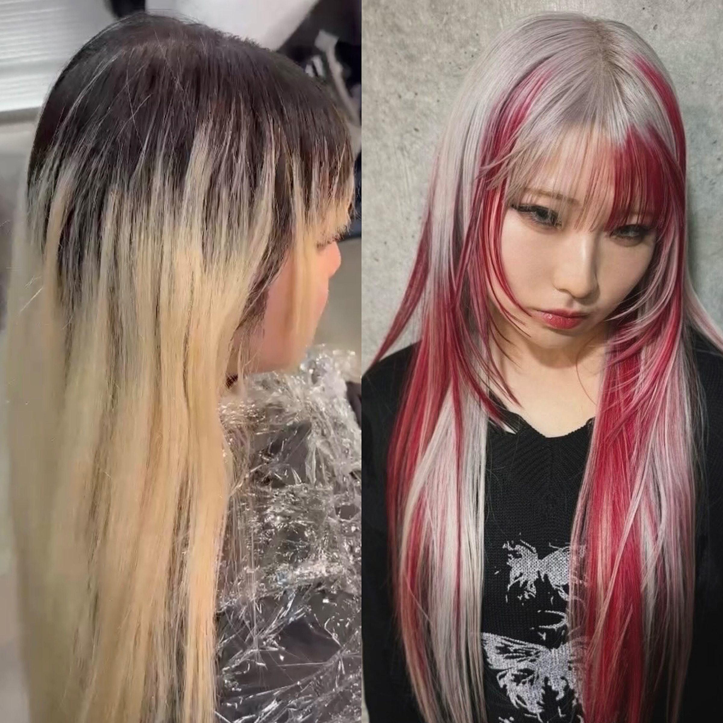 ロングリタッチ、赤残留をホワイトにして赤デザインカラー