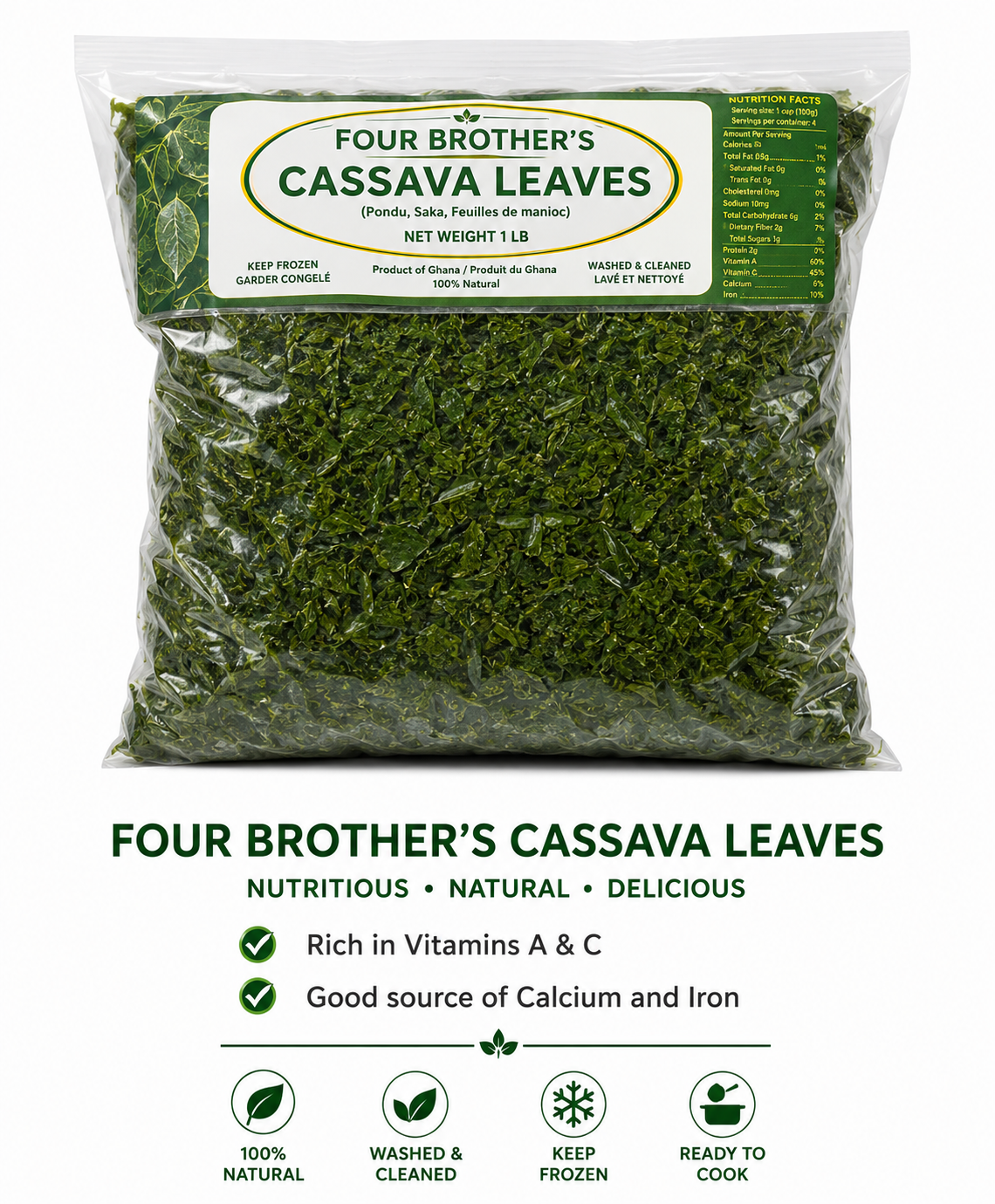 Frozen Cassava Leaves