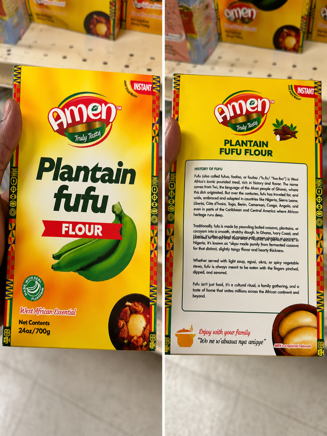 Amen Plantain Fufu Flour – 24 oz