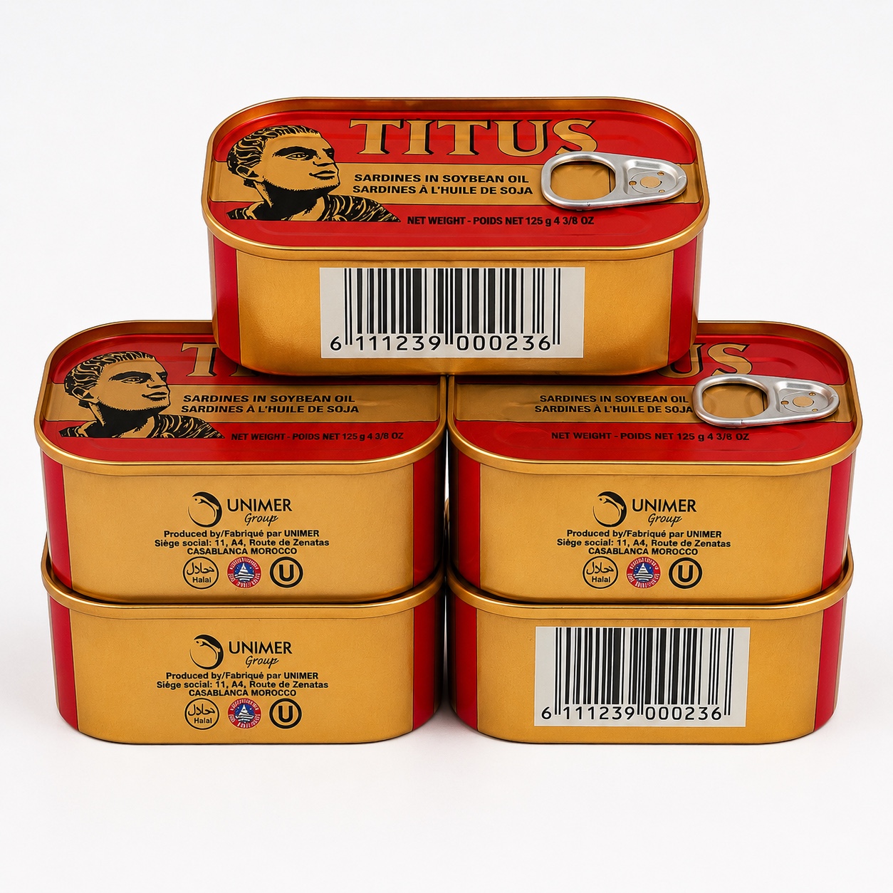 Titus Sardines in Vegetable Oil 5pack - Premium Canned Goods from Morocco | Buy African Groceries Online