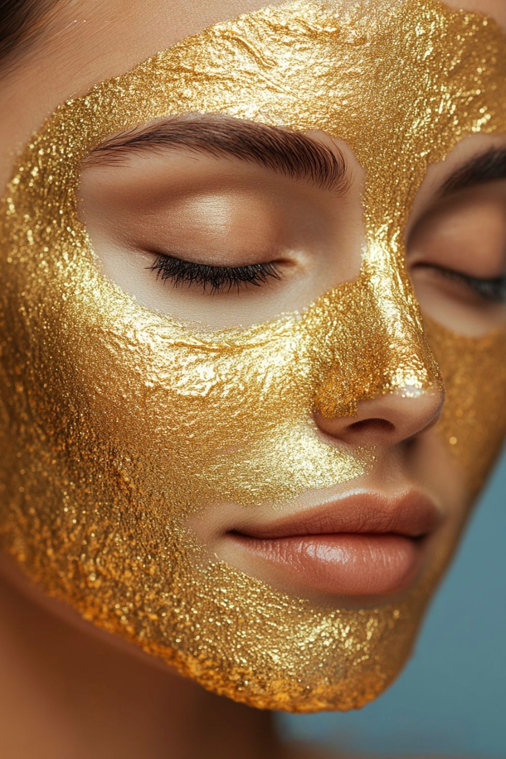 Verjüngende Behandlung mit Goldmaske