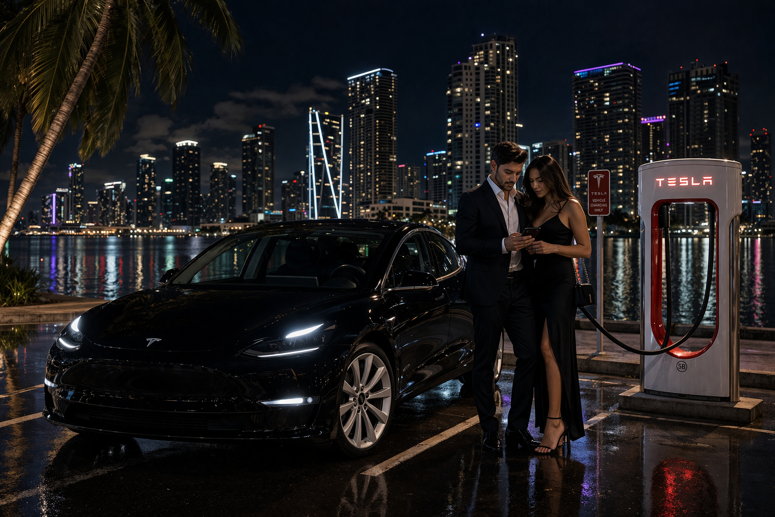 Tesla contactless experience interior