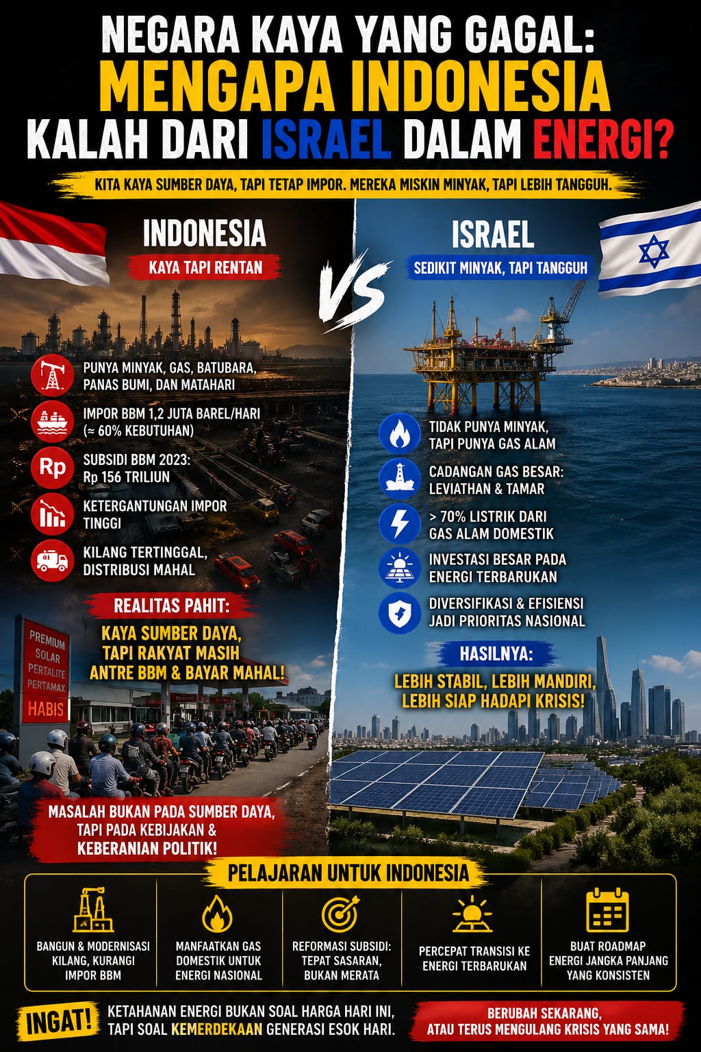 Mengapa Indonesia Kalah dari Israel dalam Energi?