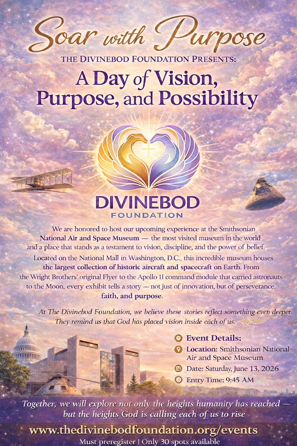 Soar With Purpose — Smithsonian Air and Space Museum, June 13, 2026 — Divinebod Foundation