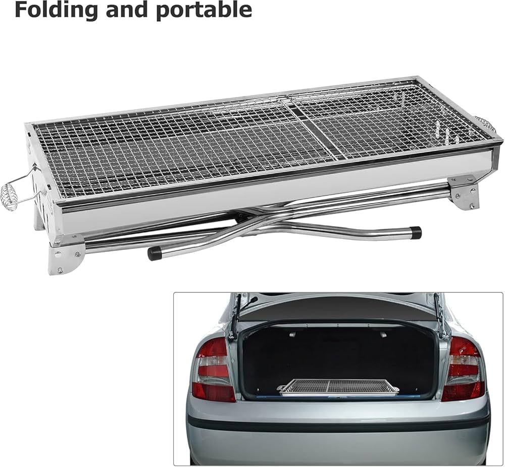 Barbecue Portable Charbon de Bois avec Support Inox 73x71cm — detalhe, comprar churrasqueira grelhador churrasco carvão portugal online Portugal