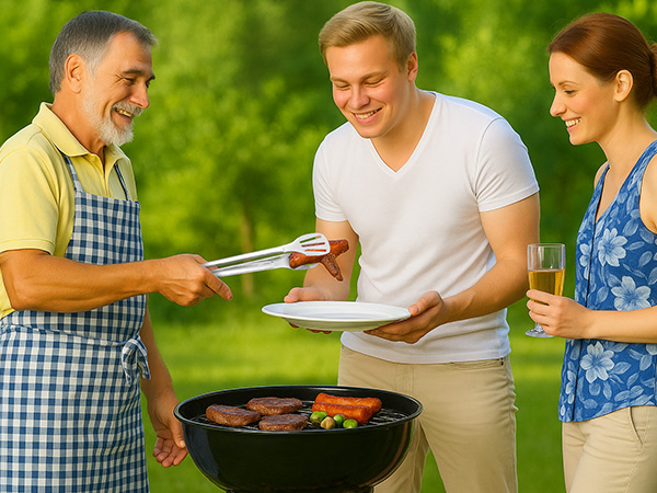 HYCHIKA Barbecue Charbon de Bois Ø47cm — detalhe técnico, comprar churrasqueira carvão grelhador online portugal VibeGrill