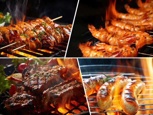 Kit Ferramentas BBQ Inox Premium 9 Peças — acessório BBQ VibeGrill Portugal — detalhe, comprar acessório churrasqueira online Portugal