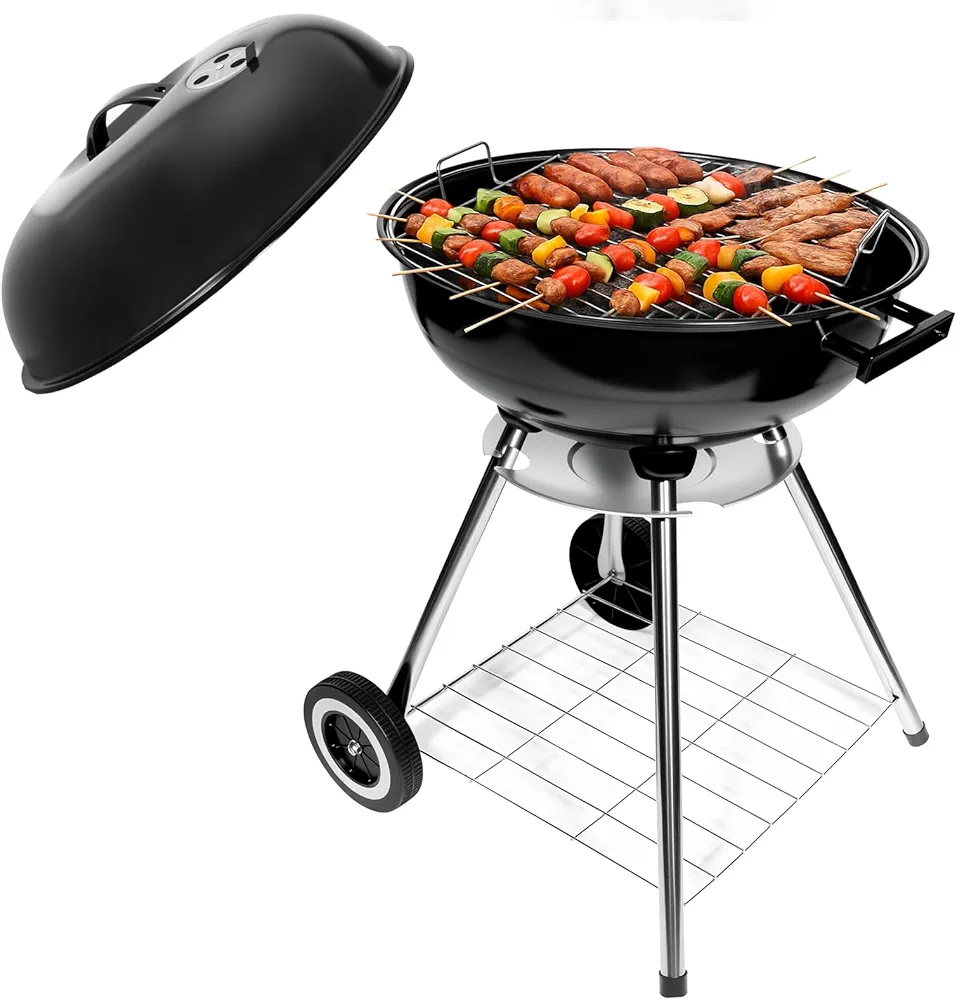 HYCHIKA Barbecue Charbon de Bois Ø47cm — vista lateral grelhador carvão churrasco brasa portugal VibeGrill Portugal