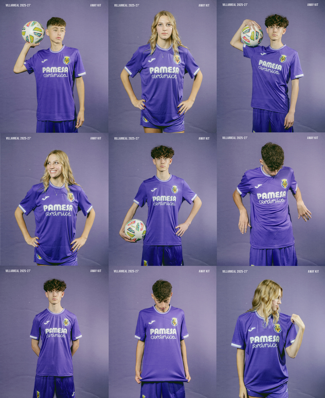 Villarreal Academy away kit collage