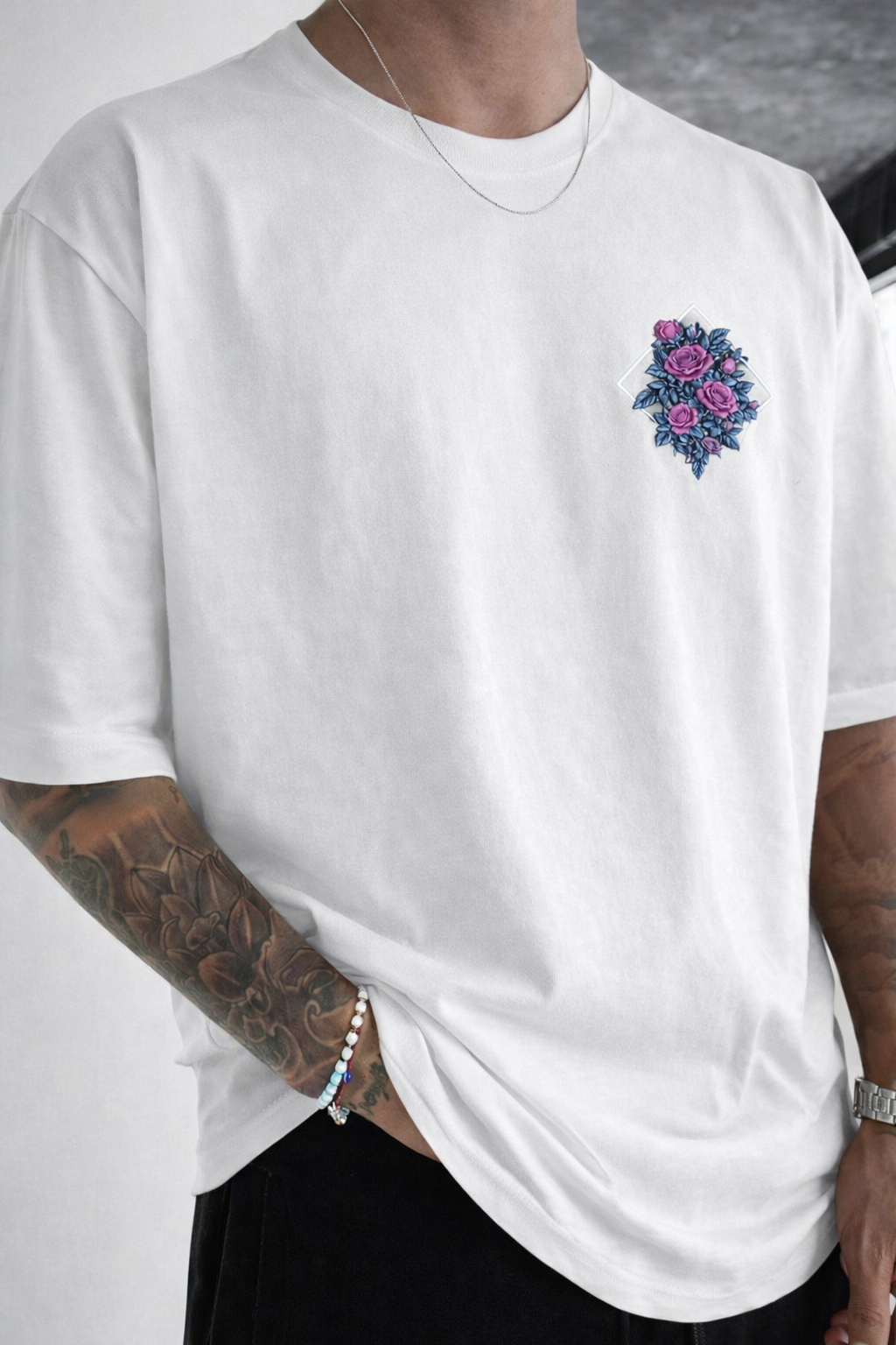 T-Shirt Oversized Pink & Blue 4