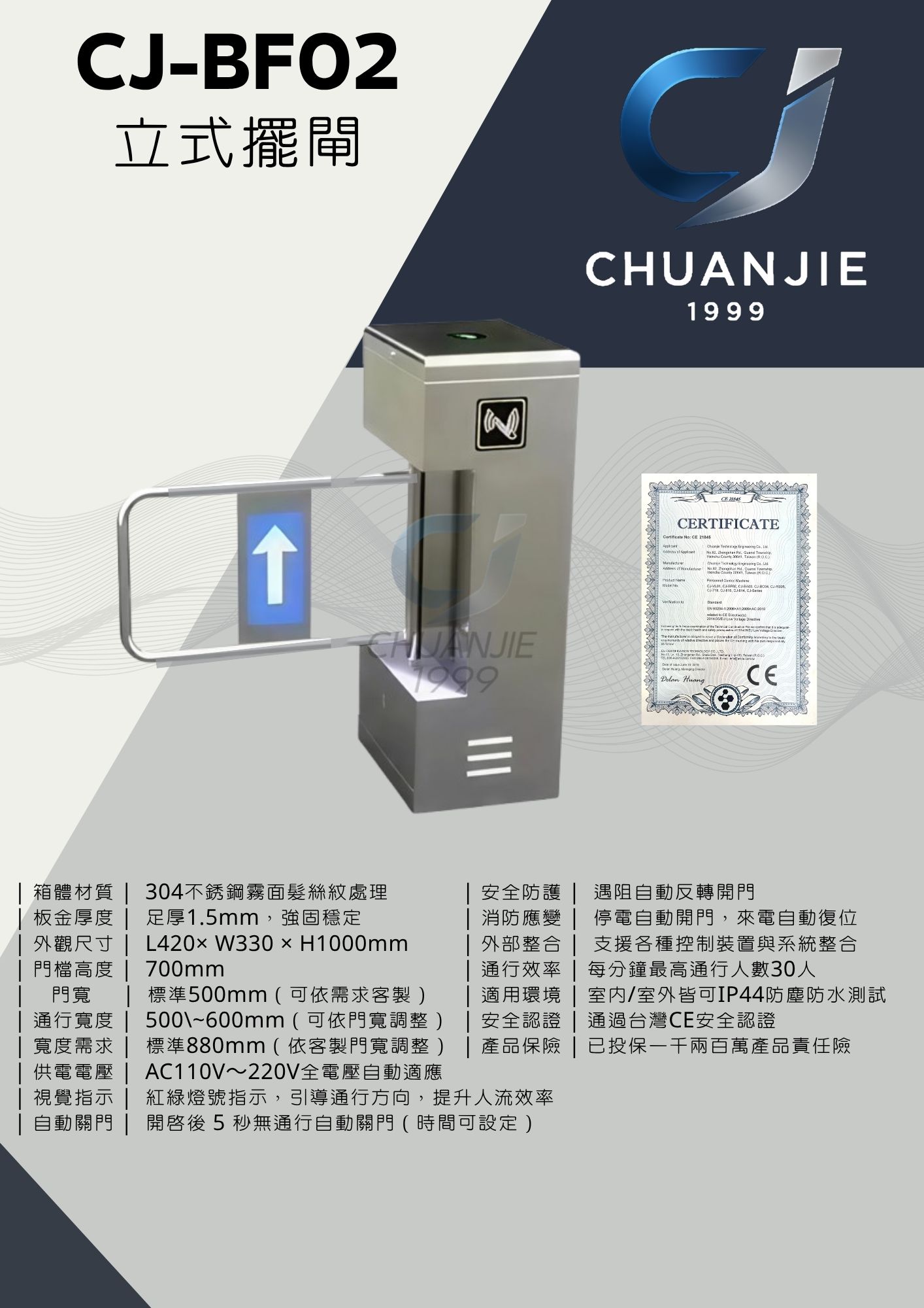 CJ-BF02 立式擺閘