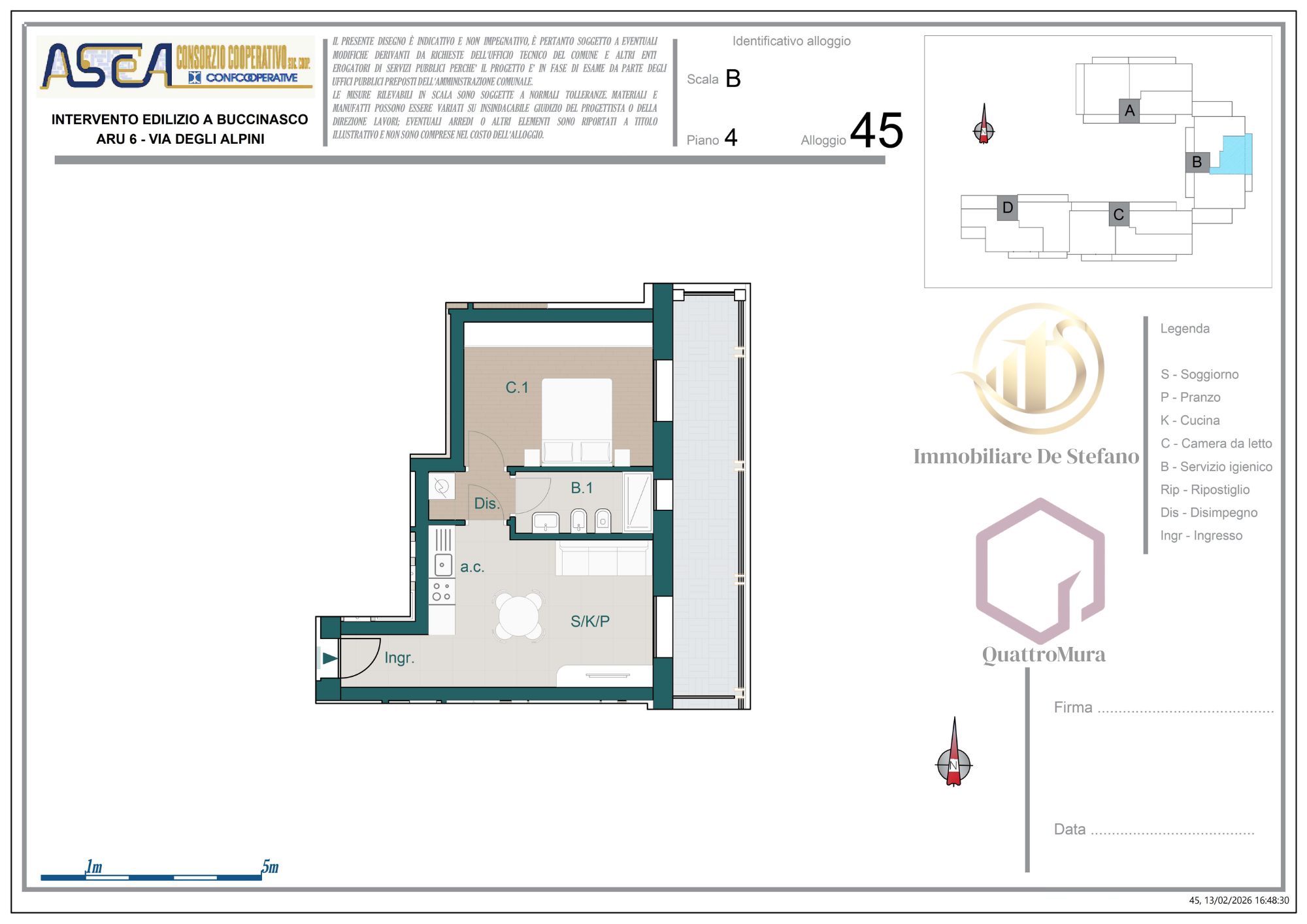 Planimetria Appartamento 45