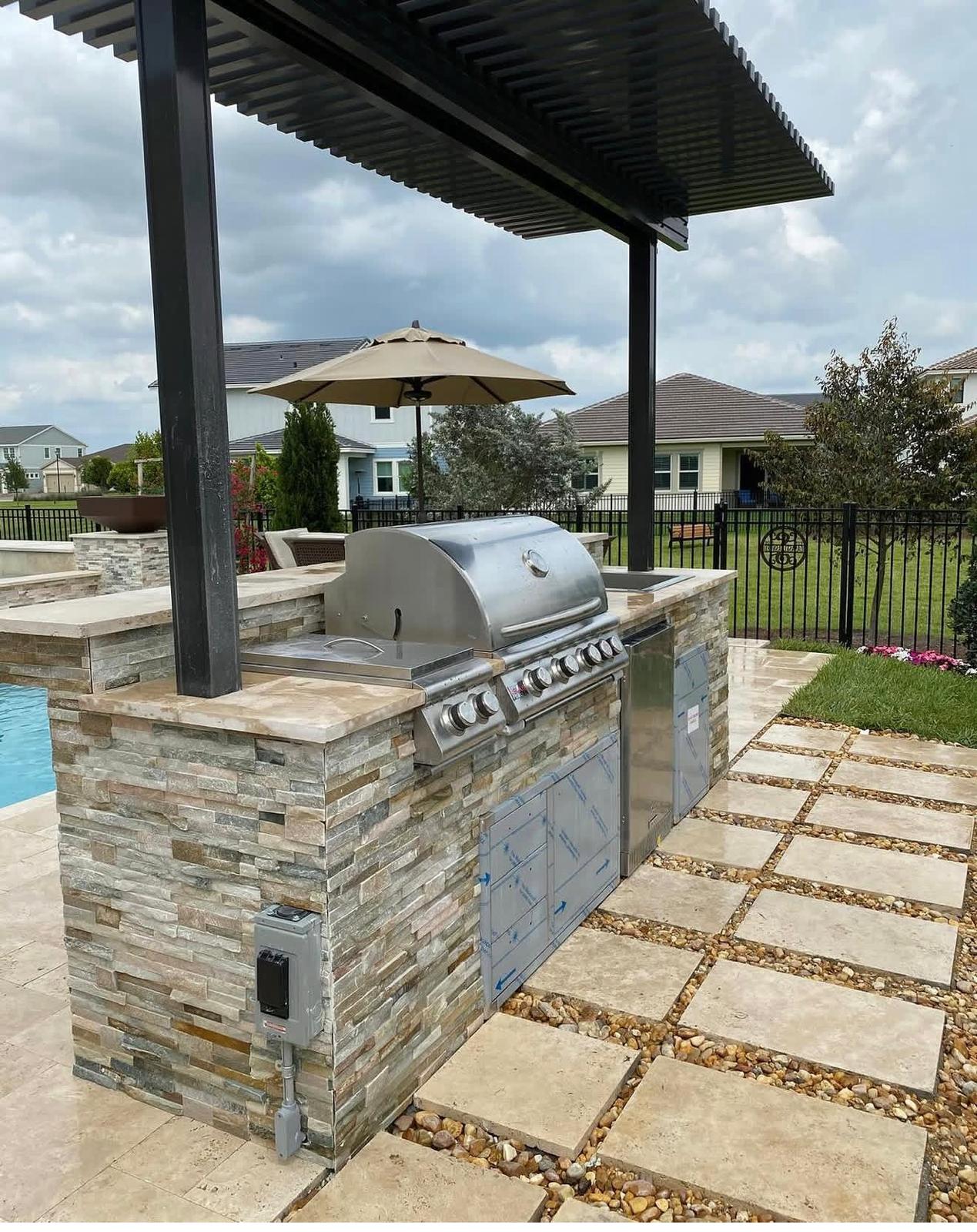Outdoor kitchen construction