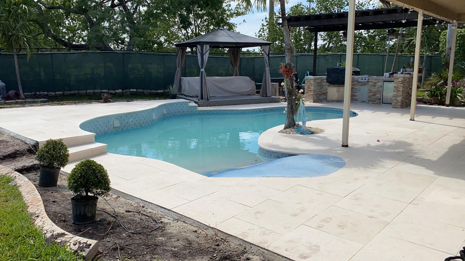 Travertine Pool Patio