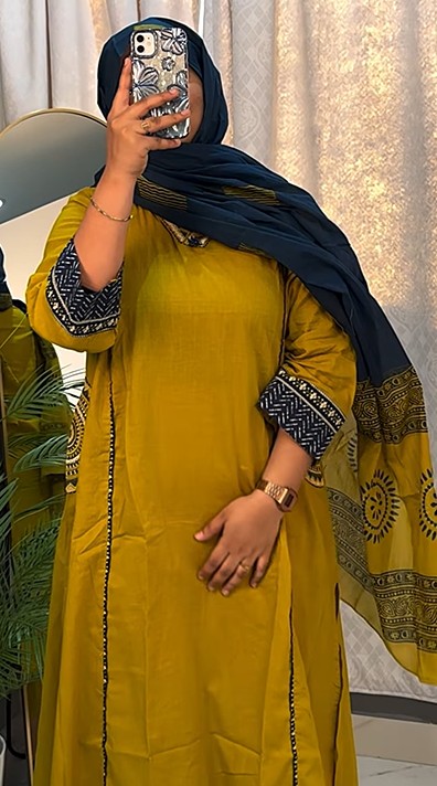 Cotton 3 Pcs Set – Green & Peacock