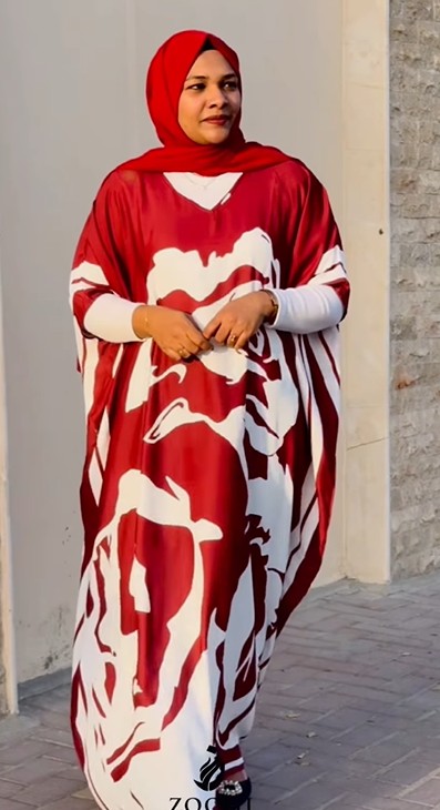 Rose Abstract Printed Kaftan