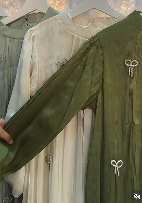 Shimmer Organza Gown with Bow