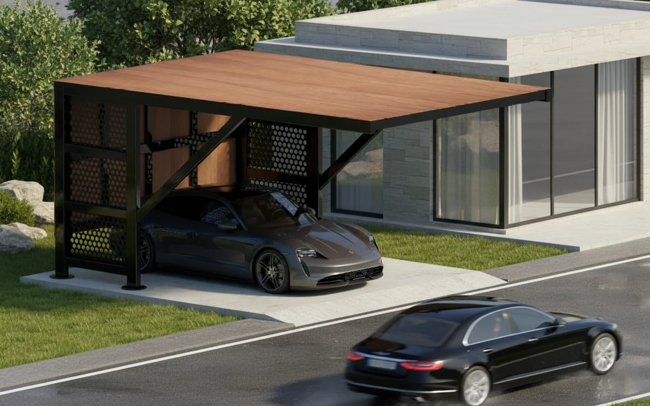 Model 7 - Tekli Açık Villa Garajı