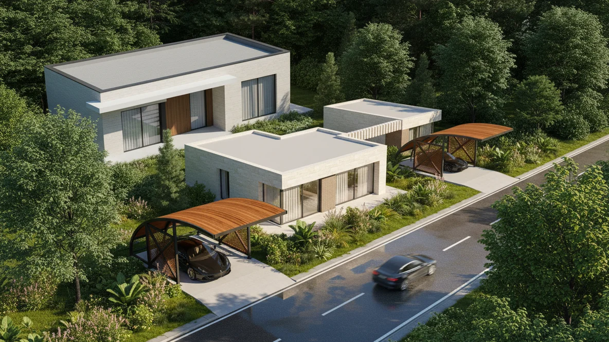 Model 5 - Tekli Bombeli Açık Villa Garajı