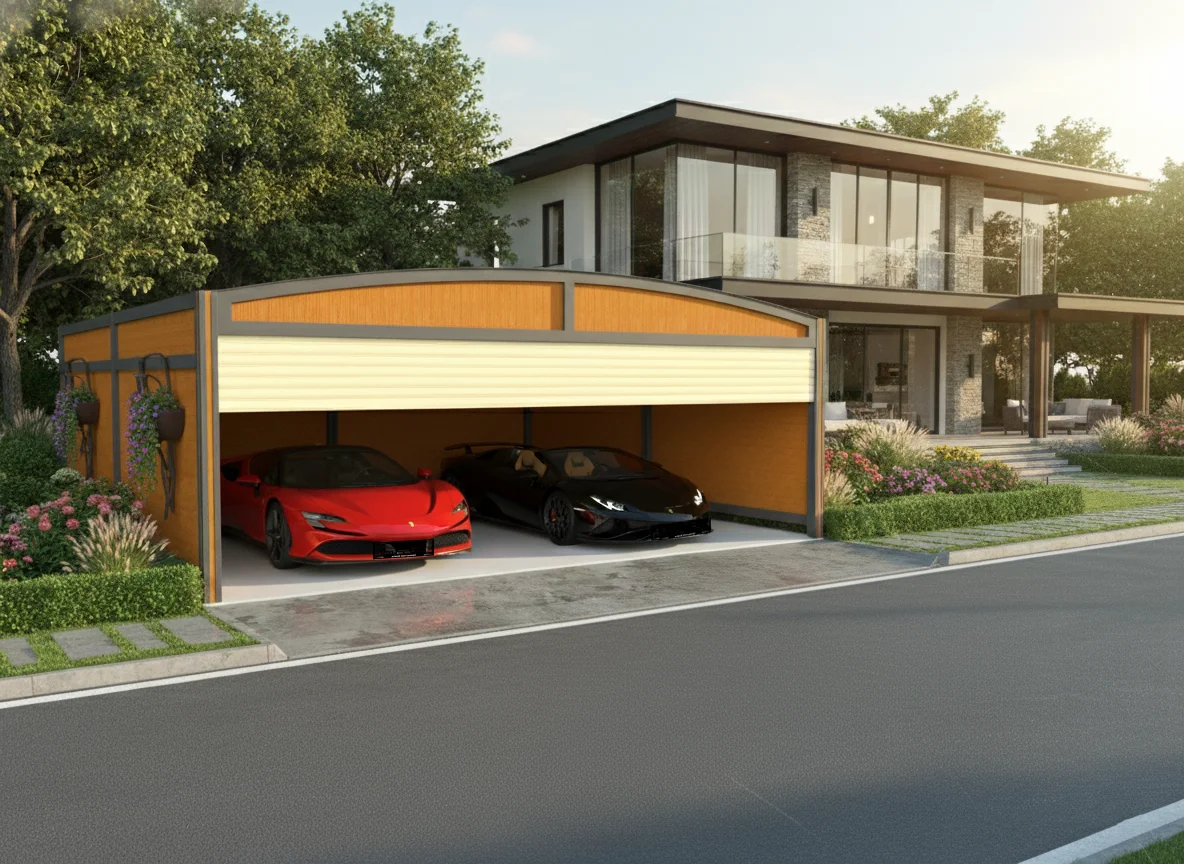 Model 4 - İkili Kapalı Kepenkli Bahçe Garajı