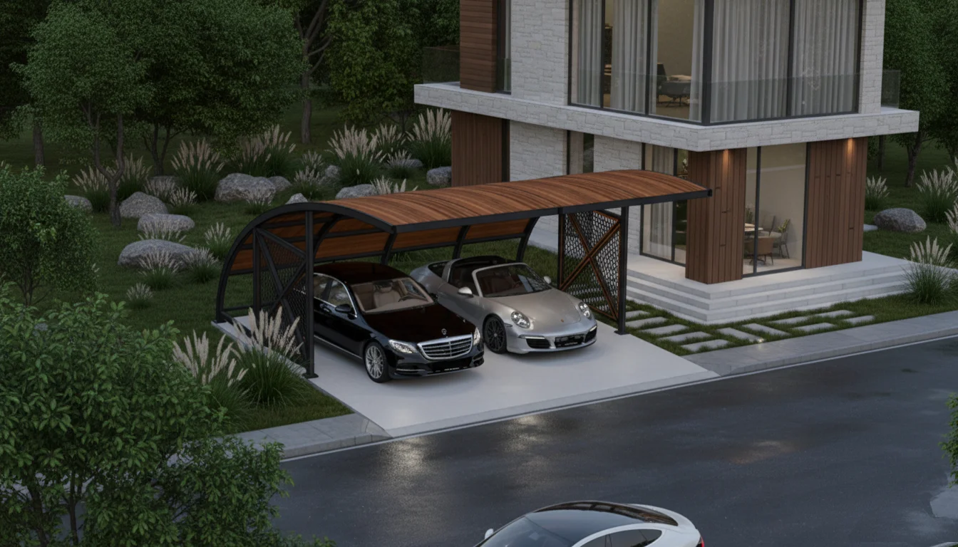 Model 5 - İkili Bombeli Açık Ev Garajı