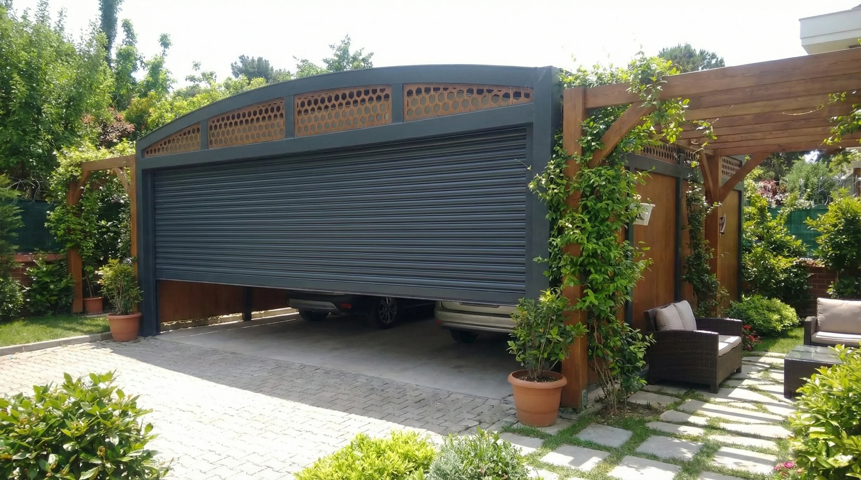 Model 3 - İkili Kapalı Kepenkli Villa Garajı