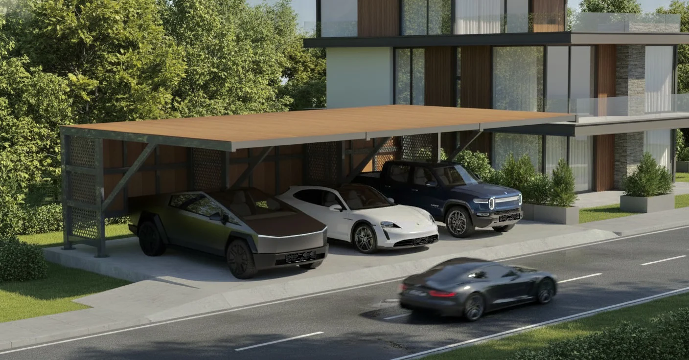 Model 7 - Üçlü Açık Ev Garajı