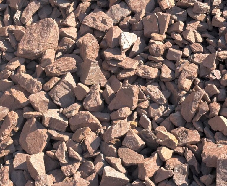 3/4 in Red Rock | $75 per ton | Foraker Landscaping Bucks County PA 3/4 in Red Rock – bulk stone and rock delivery Bucks County PA – river rock, red rock, modified stone