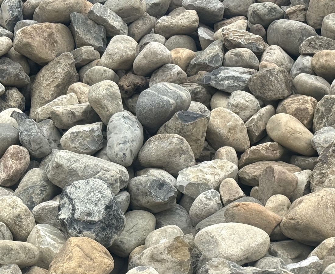 1–3 in River Rock – bulk stone and rock delivery Bucks County PA – river rock, red rock, modified stone