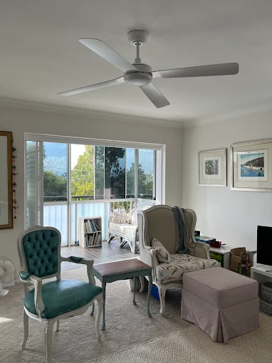 Living room ceiling fan installation
