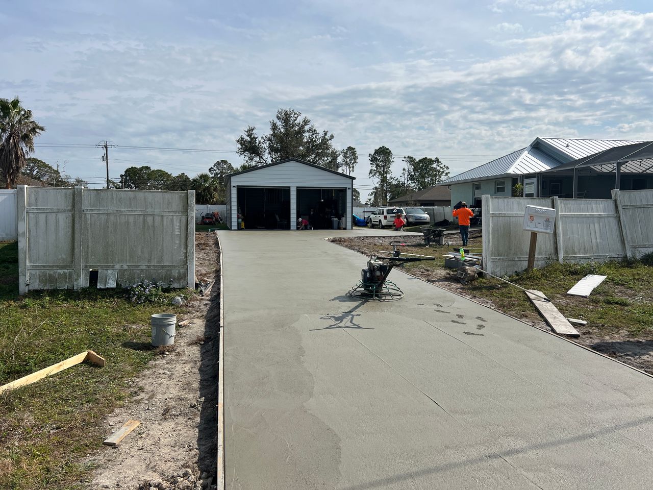 Concrete driveway and foundation project completed by Apex Concrete