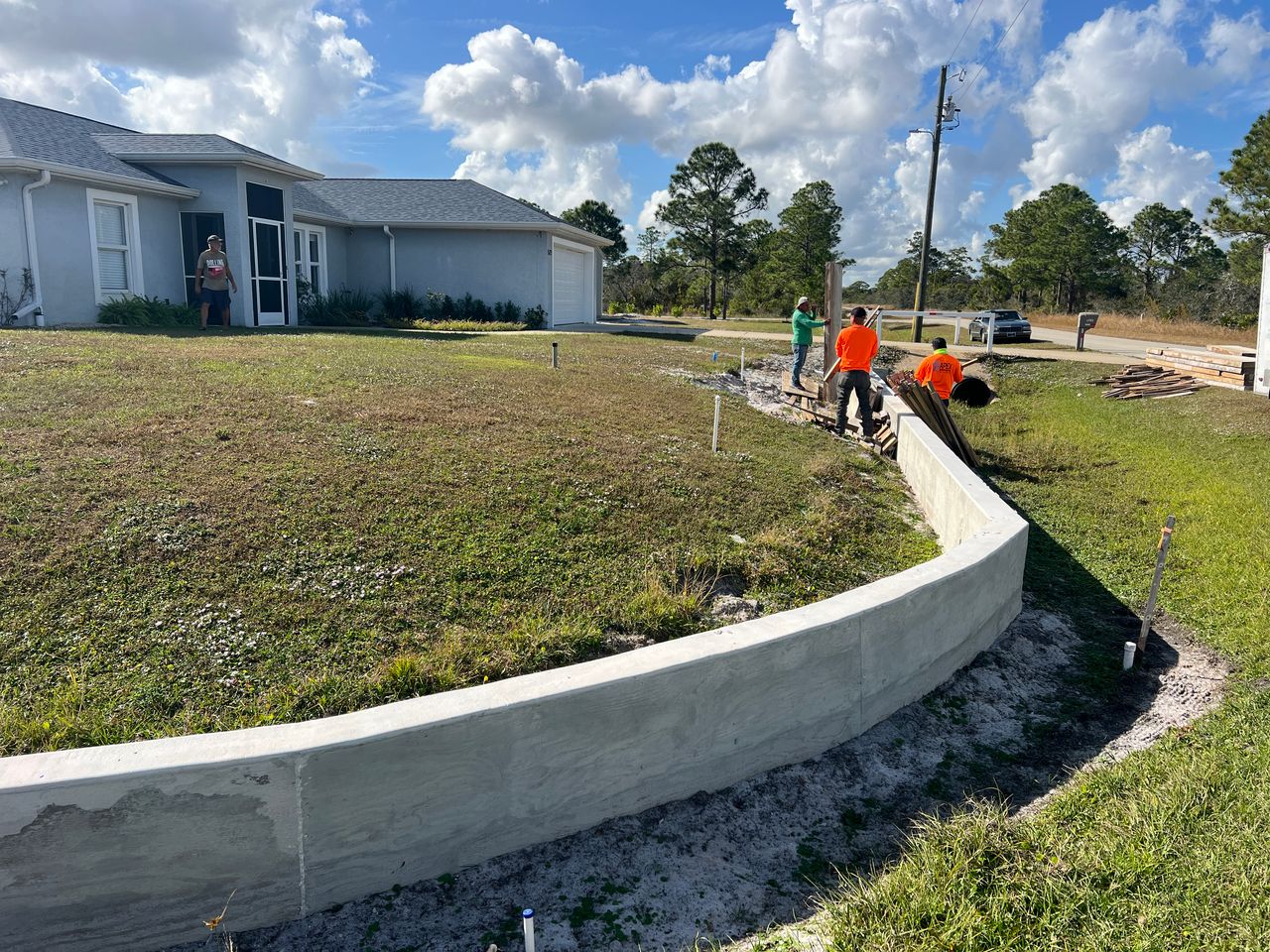 Professional concrete slab finish work by Apex Concrete in Florida