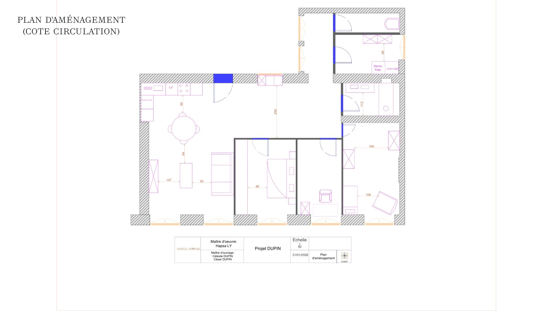 Appartement 93m² rénovation complète style berbère haussmannien Lyon — Maison Baobab — vue 6