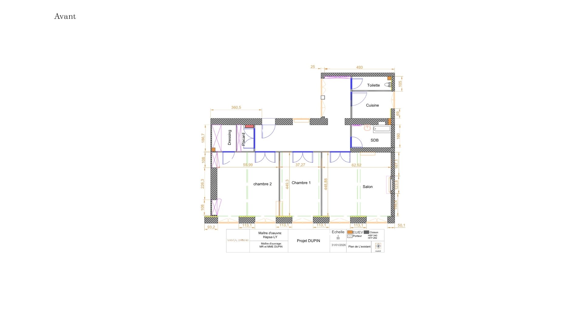 Appartement 93m² rénovation complète style berbère haussmannien Lyon — Maison Baobab