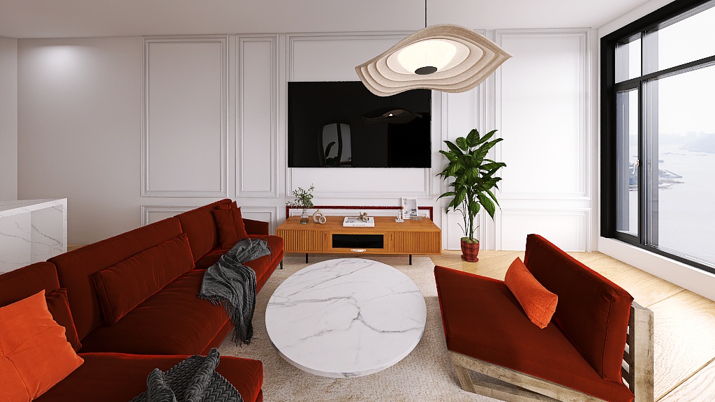 Salon rénové style haussmannien 65m² Paris — Maison Baobab architecte d'intérieur