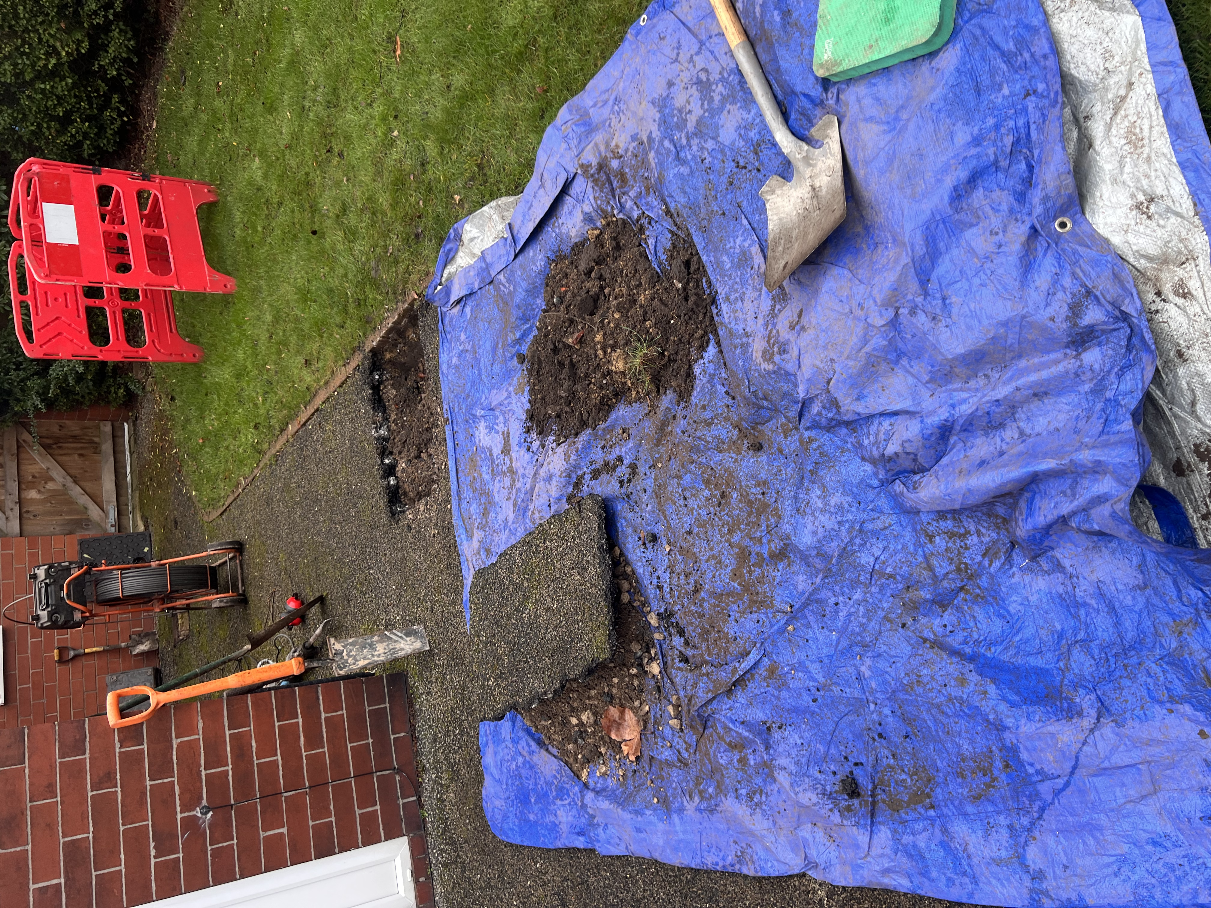 Drain unblocking work in Didsbury 1