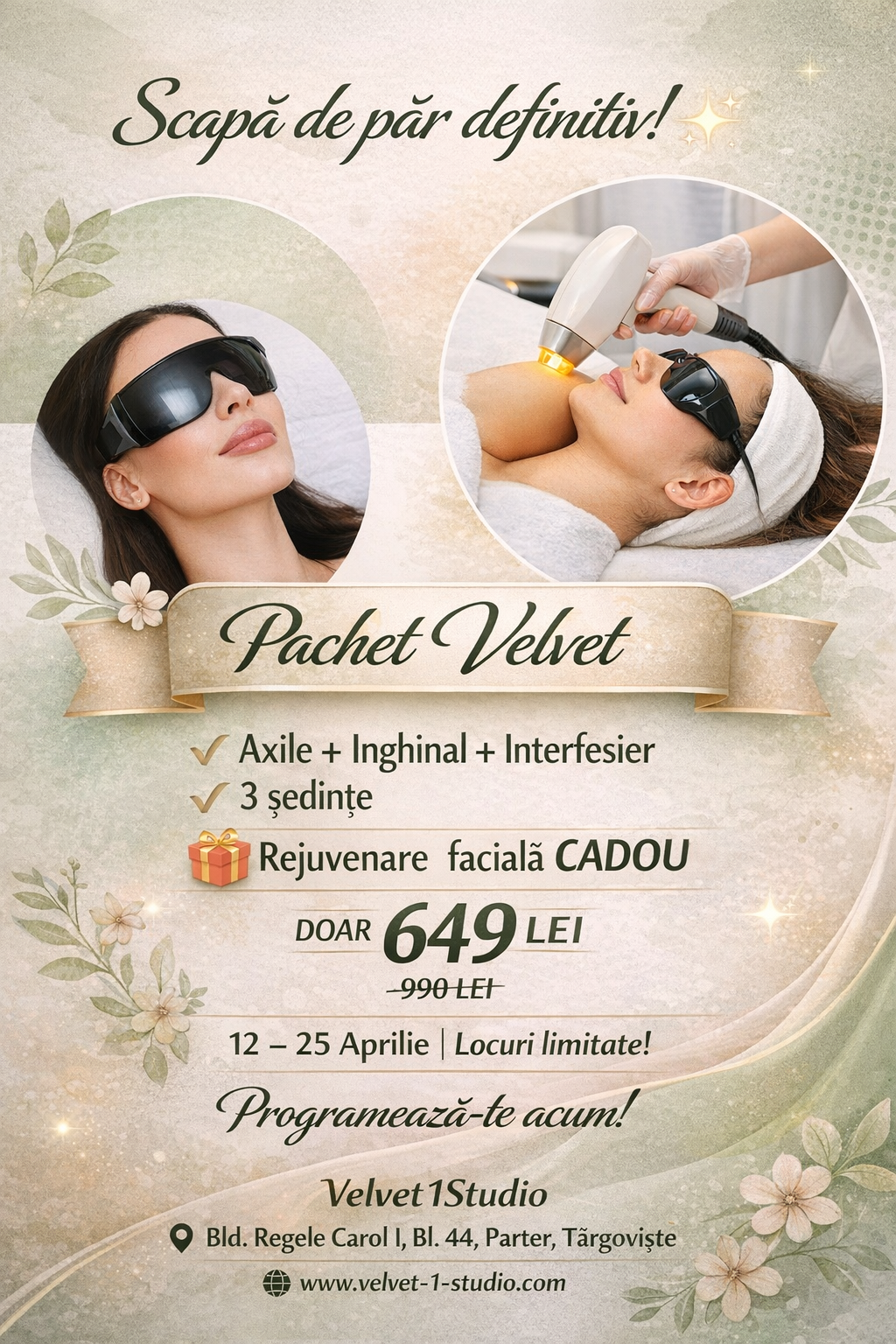 Campanie Epilare Definitivă după Paști - Prețuri Speciale Axile, Inghinal, Interfesier