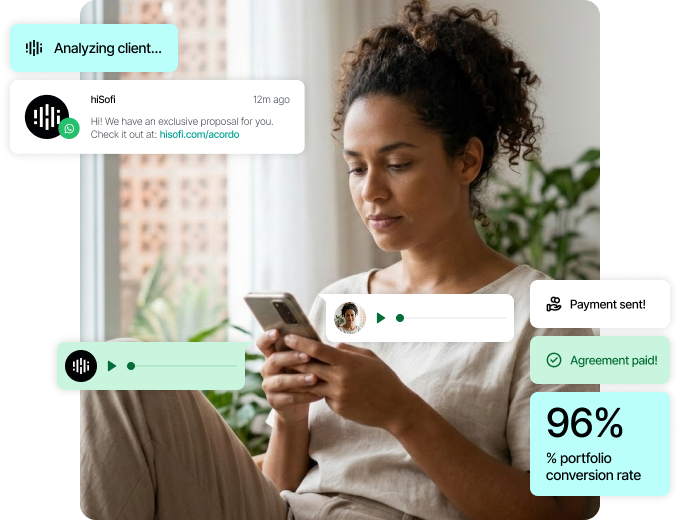Cliente usando a plataforma hiSofi