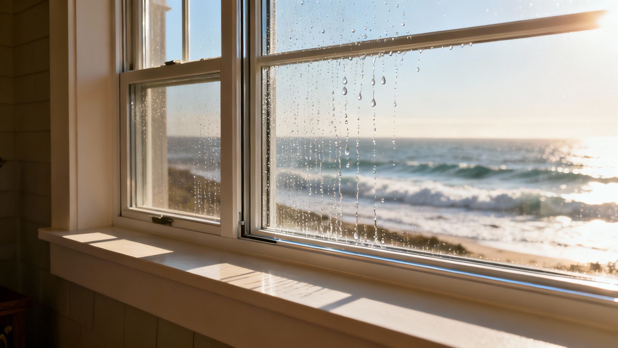 Miami Beach window repair specialist replacing hardware on oceanfront property