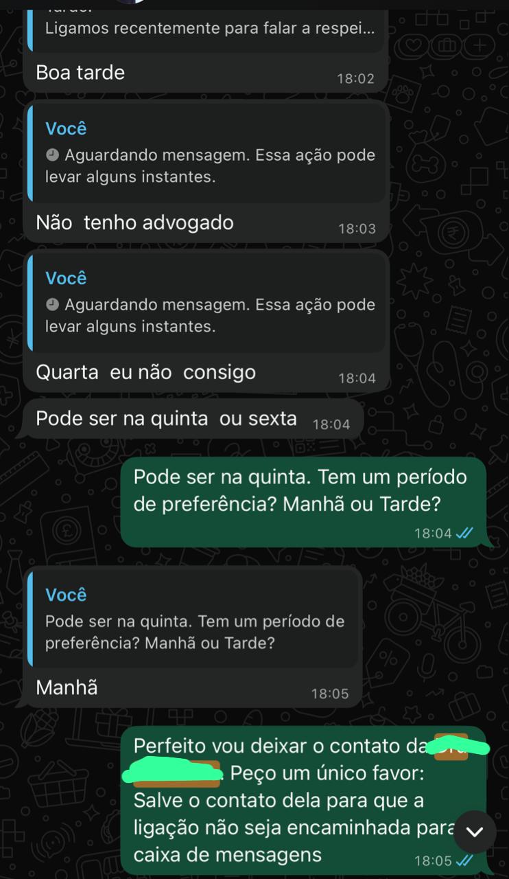 Agendamento confirmado — Print real