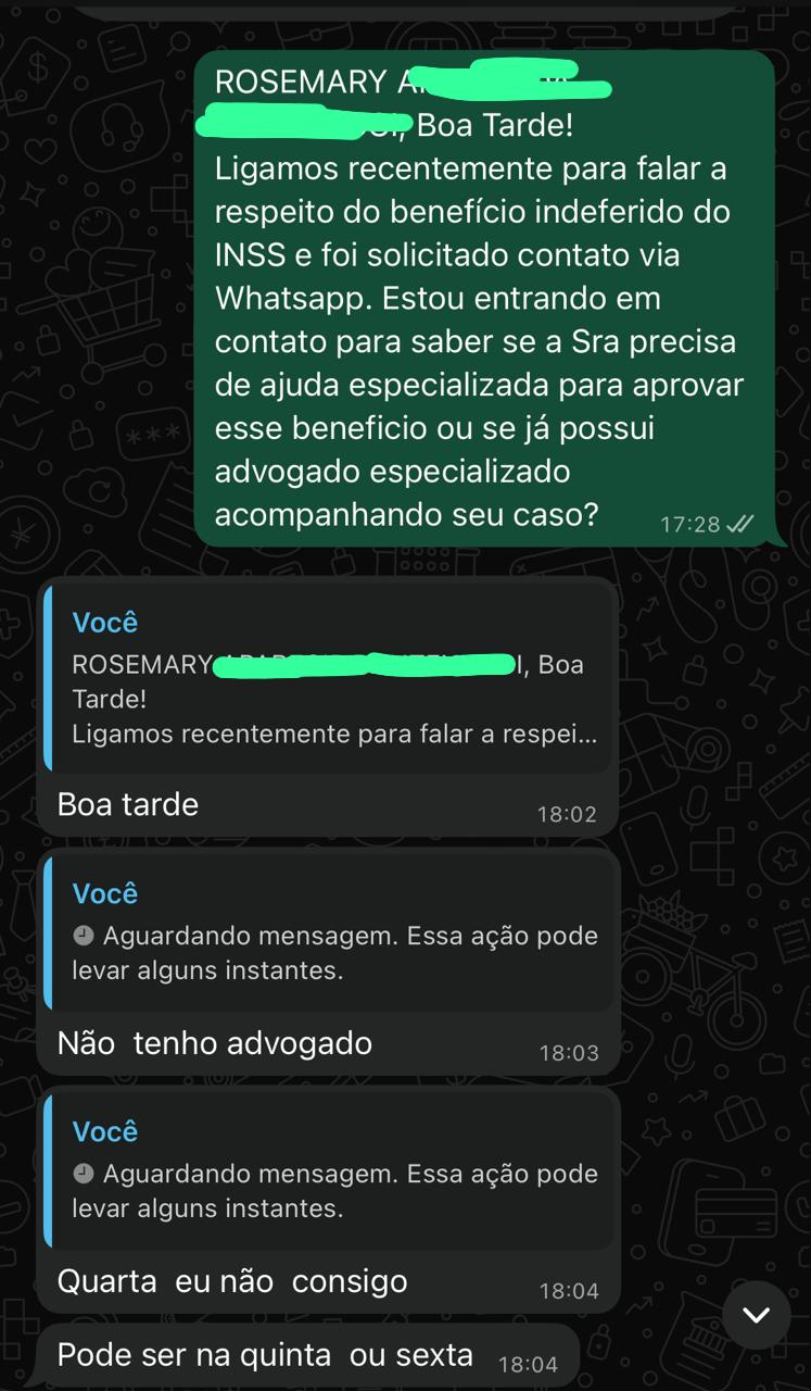 Agendamento confirmado — Print real