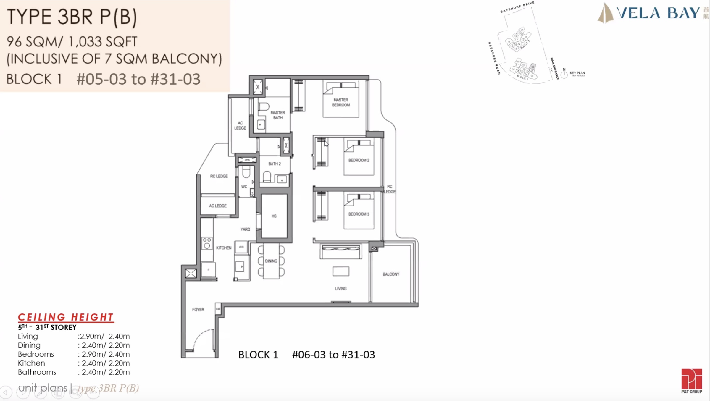 Vela Bay 3 BEDROOM LAYOUT Singapore Bayshore