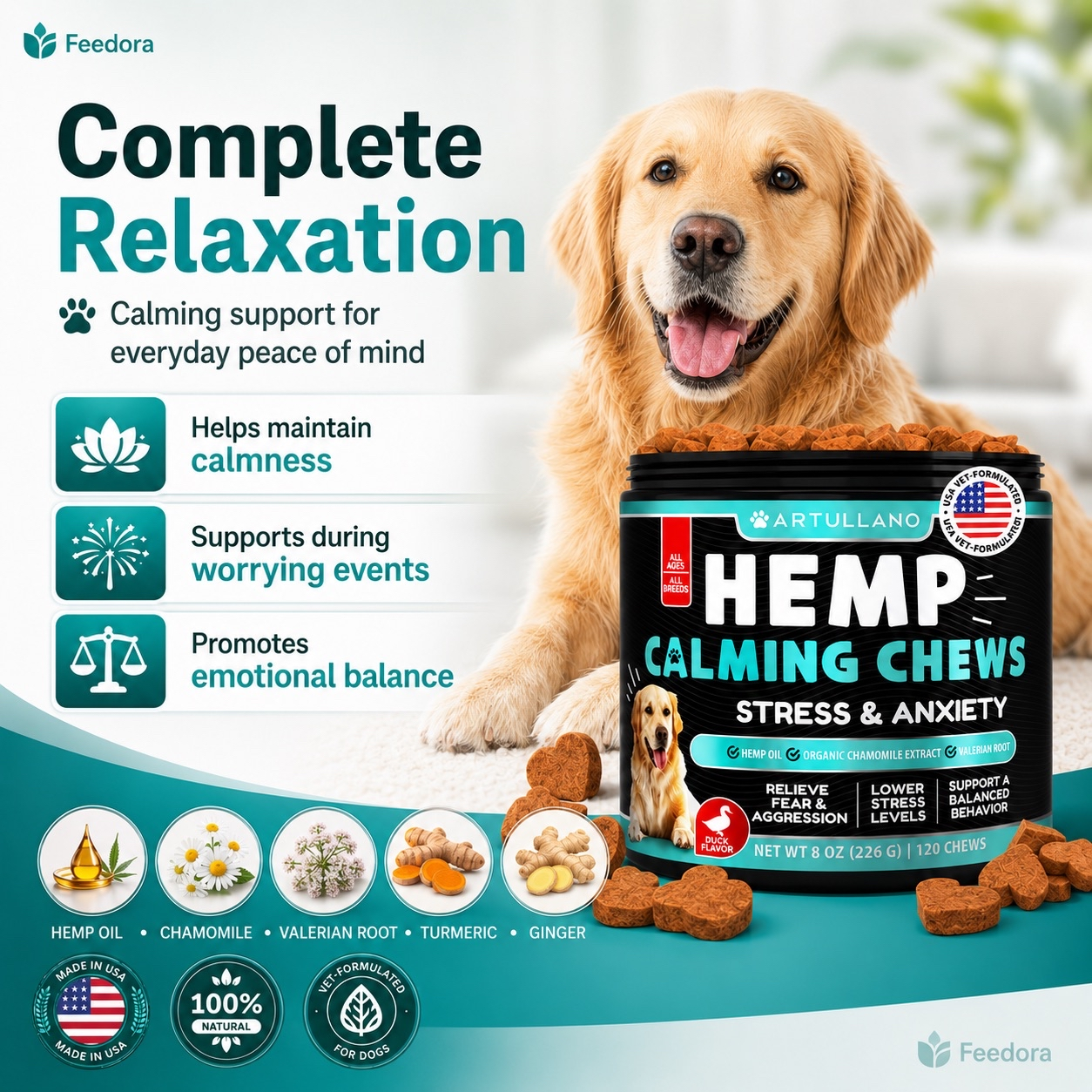 Hemp Calming Chews for Dogs thumbnail 2