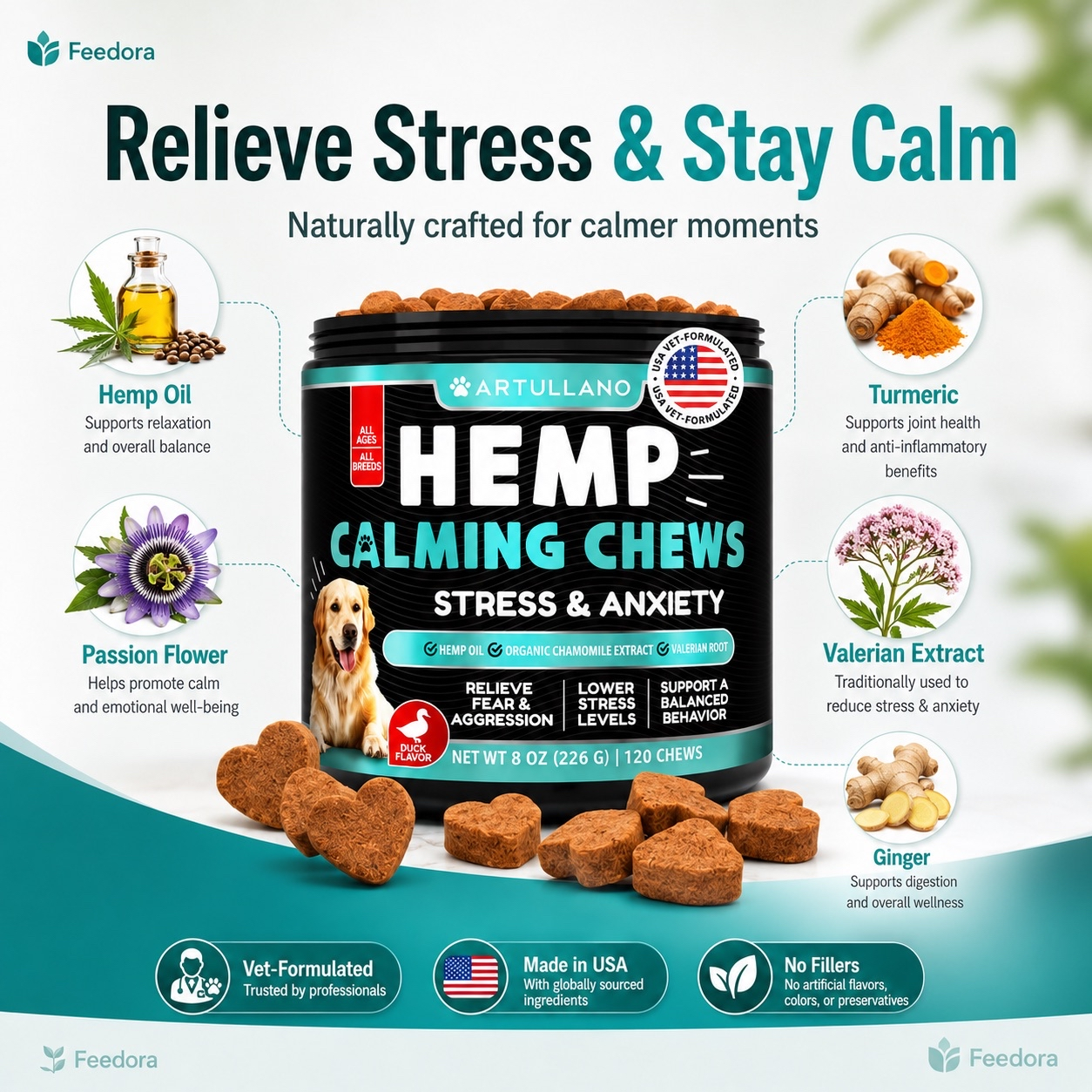 Hemp Calming Chews for Dogs thumbnail 3